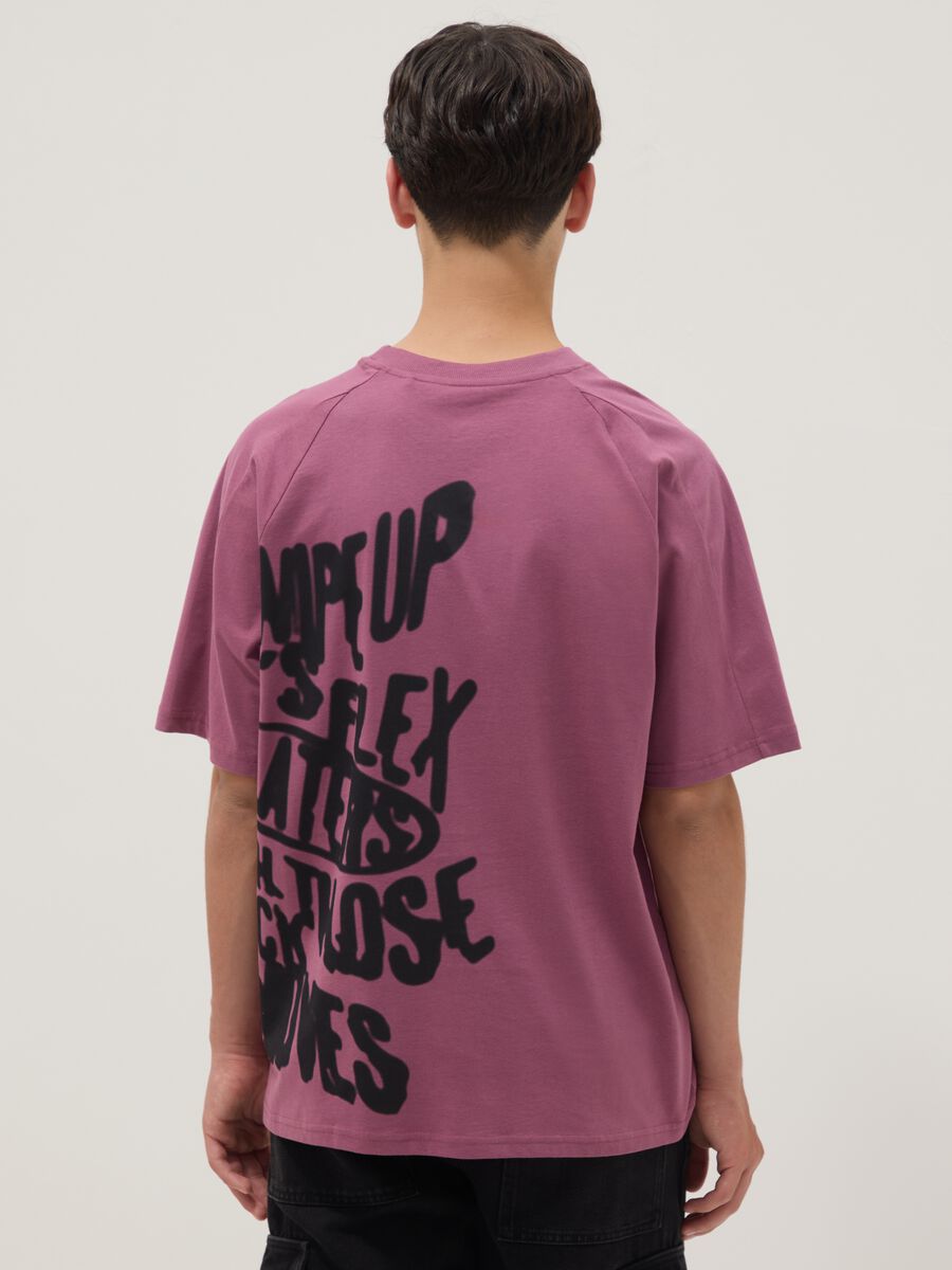 Purple pure cotton boys&rsquo; oversized T-shirt with print_1