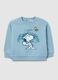 Blue cotton children's sweatshirt, regular fit with Peanuts print_0