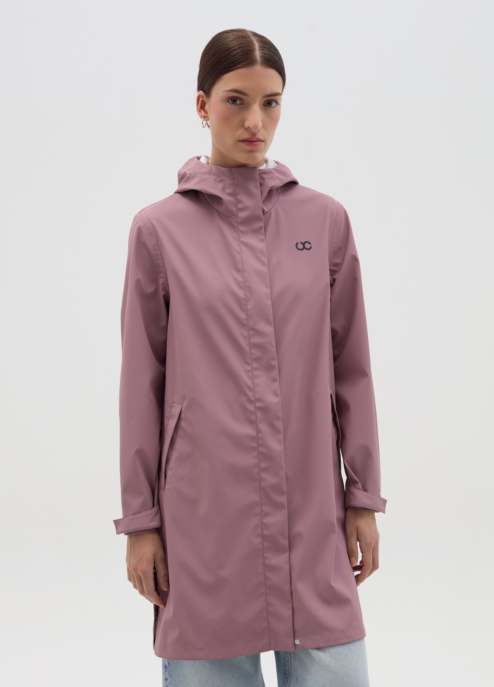 Long parka with hood