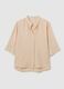 Beige blouse with V-neck and wide sleeves_4