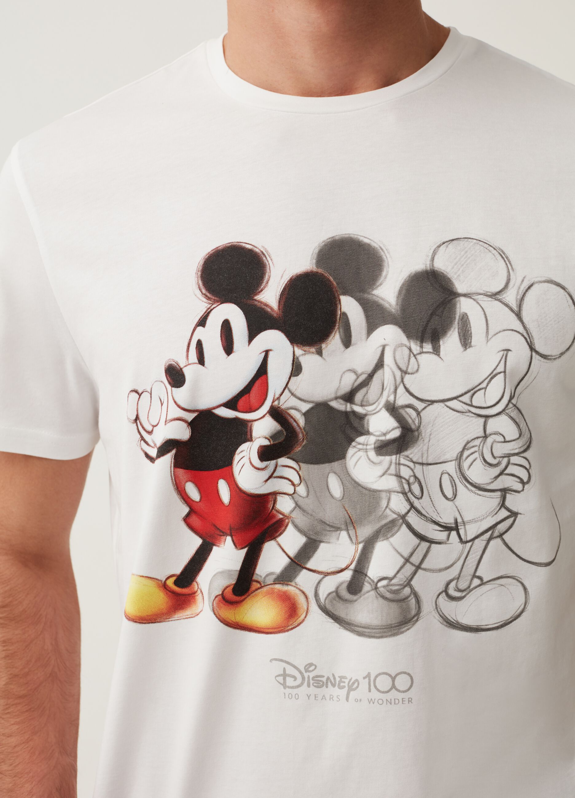 Cotton T-shirt with Disney 100th Anniversary print