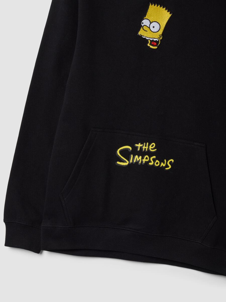 Black pure cotton hoodie with The Simpsons print for boys_5