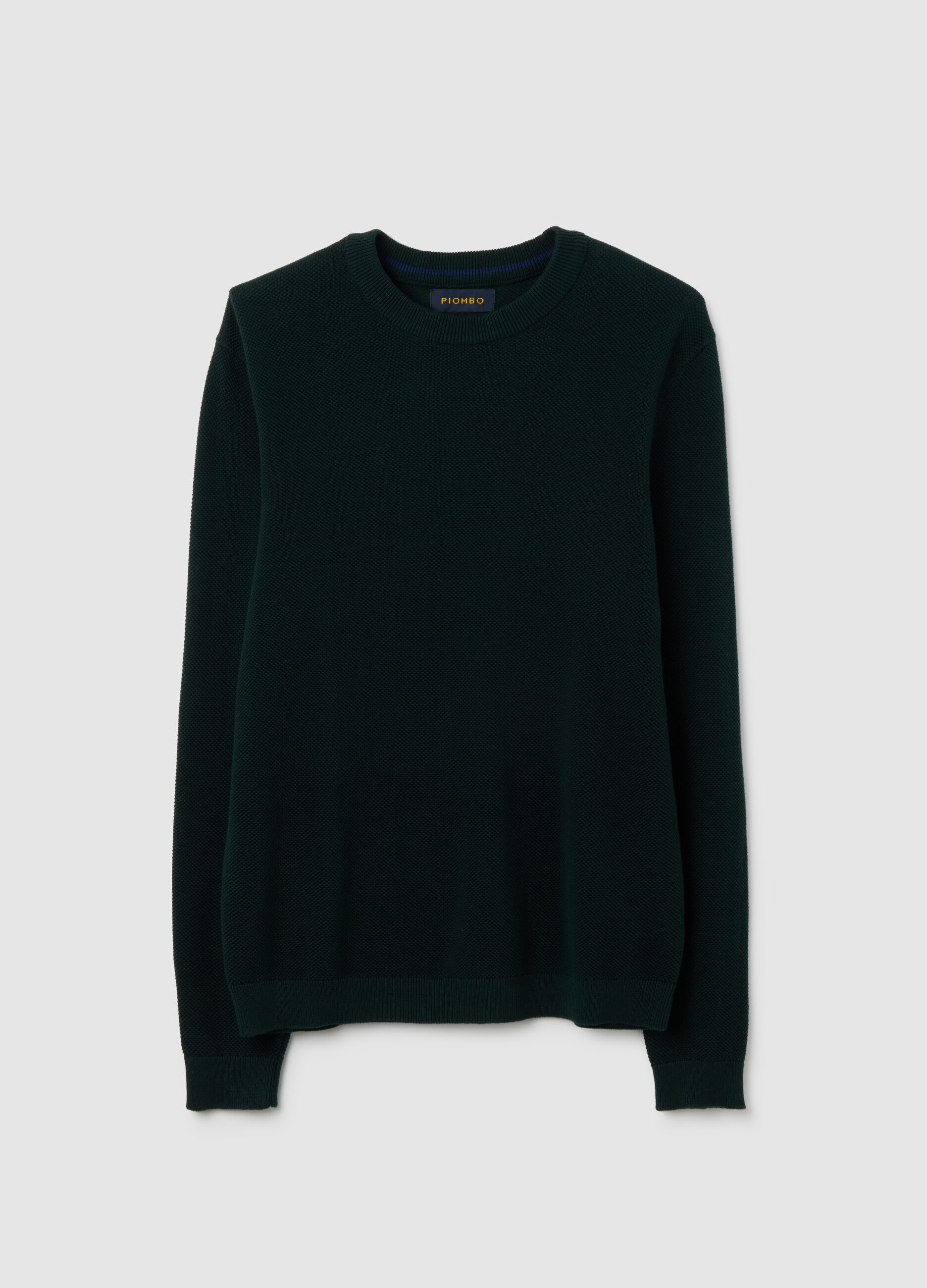 Grey Crew Neck Cotton Sweater