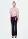 Black stretch cotton flare trousers_0