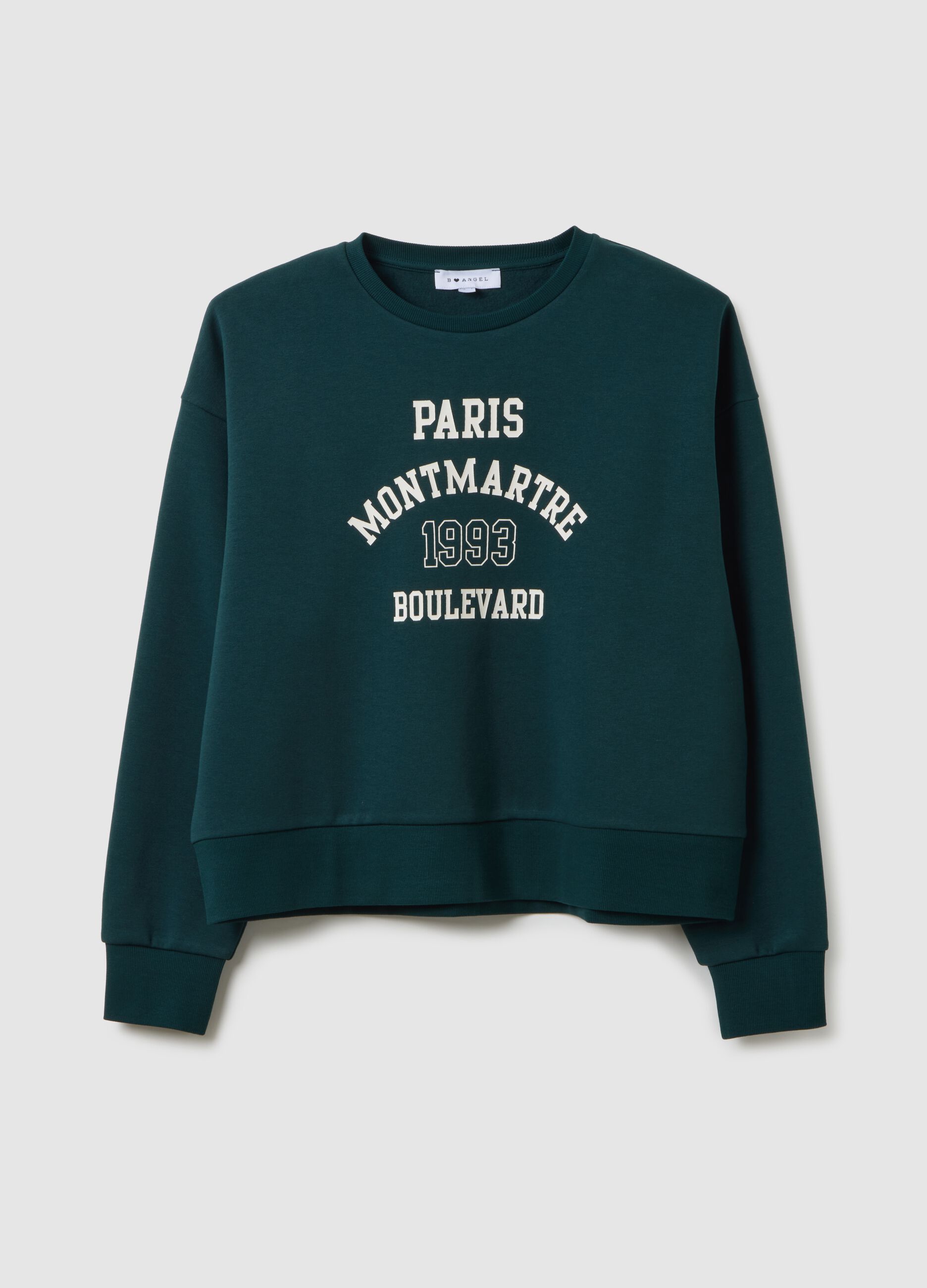 Felpa in misto cotone verde regular fit