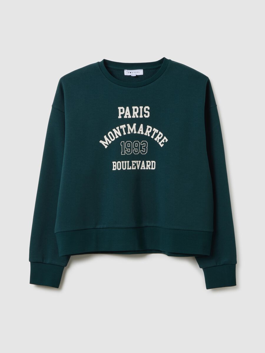 Felpa in misto cotone verde regular fit_4