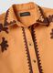 Orange pure cotton jacket with contrast embroidery_5