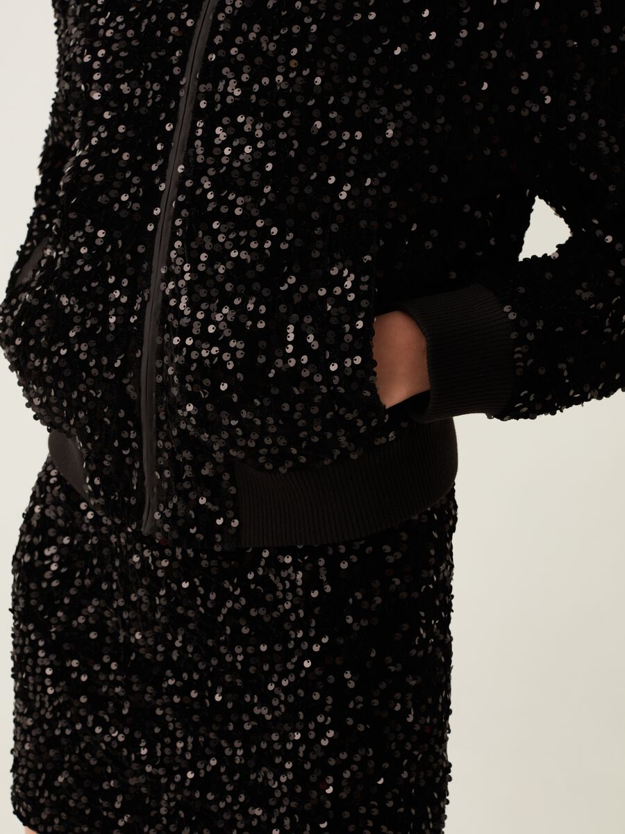 Bomber full-zip con paillettes_3