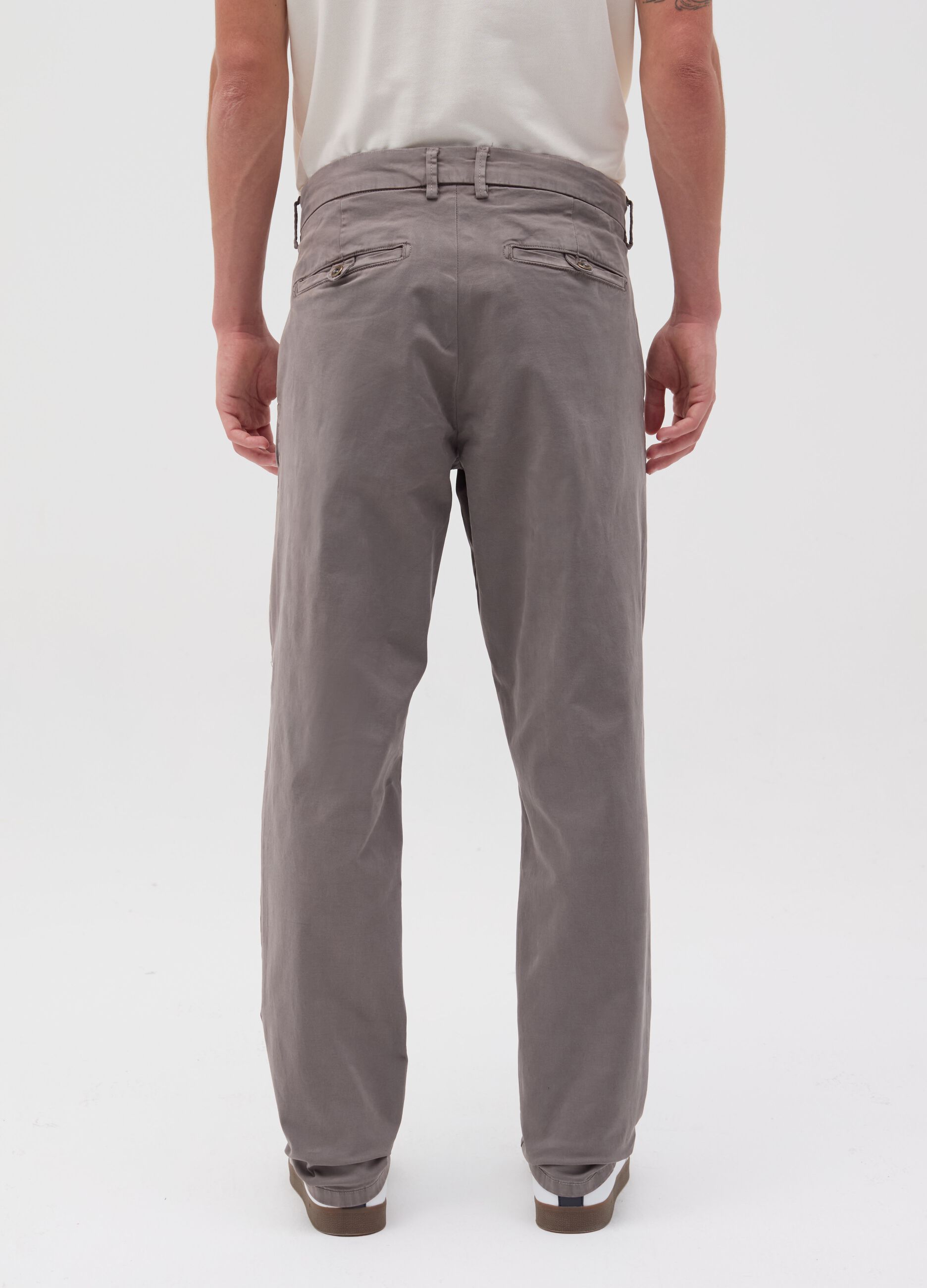 Slim-fit, stretch cotton chinos