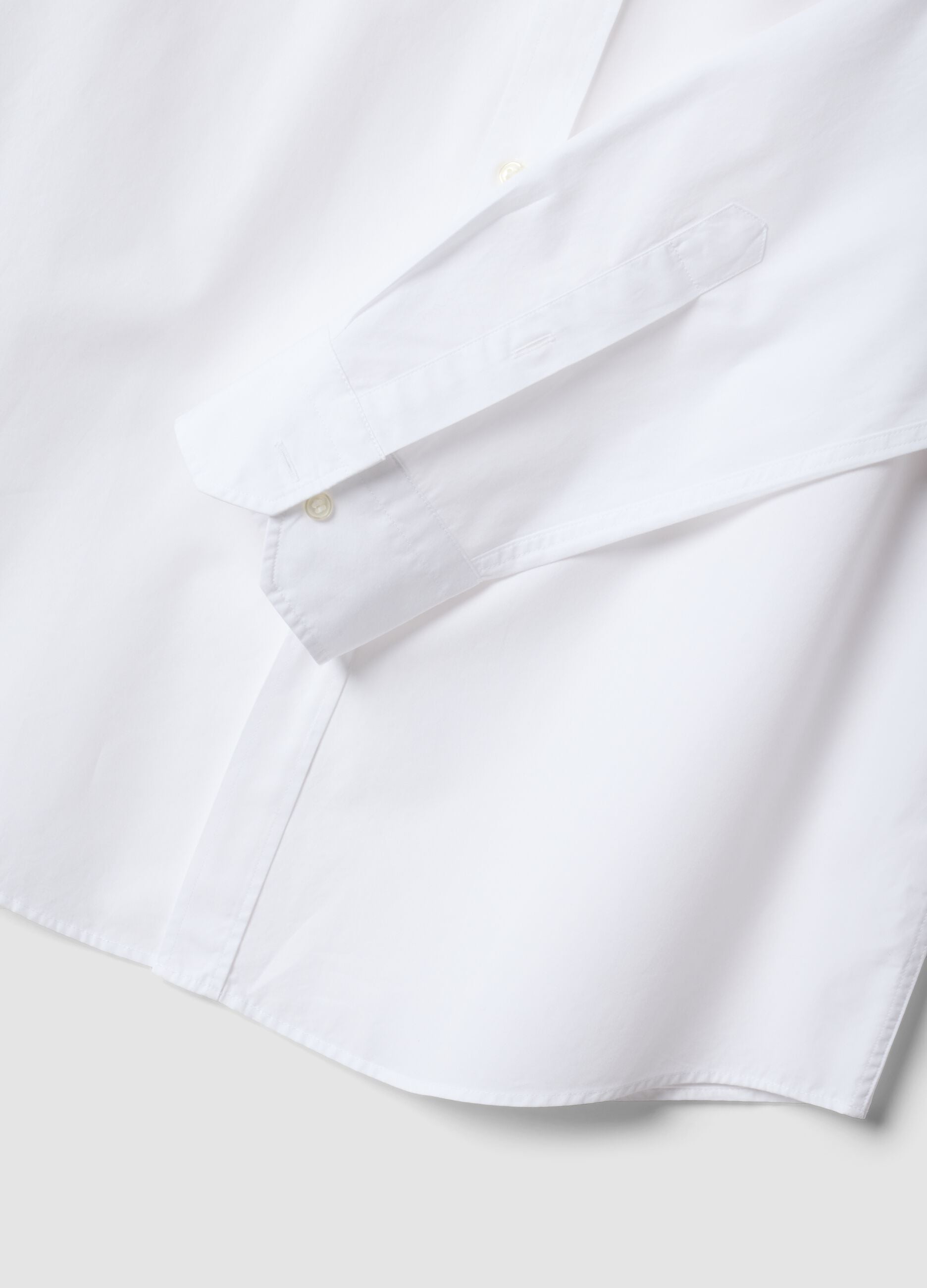 White pure cotton shirt with classic collar