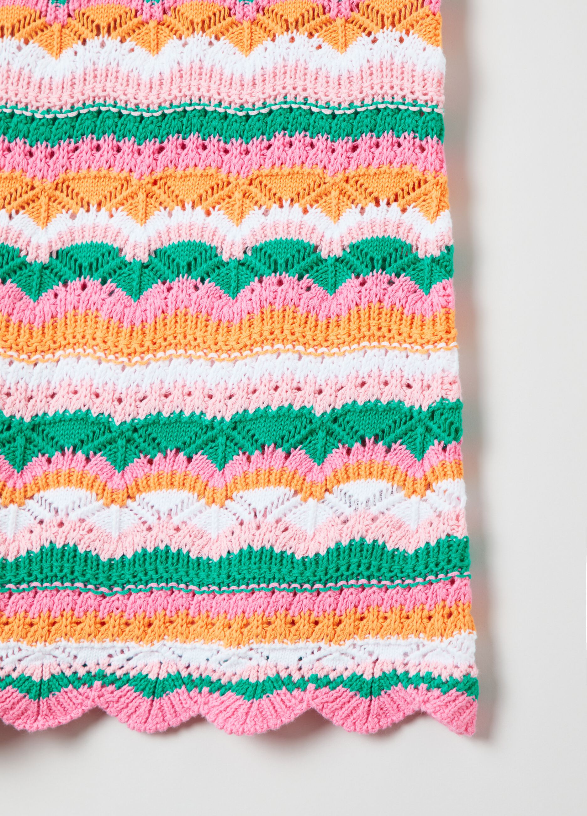 Sleeveless dress in crochet cotton