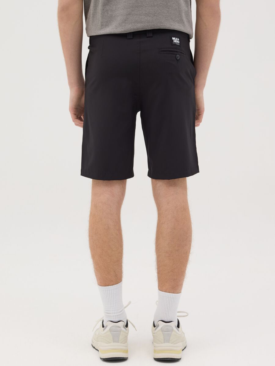 Boxer da uomo in tessuto elasticizzato nero regular fit_2