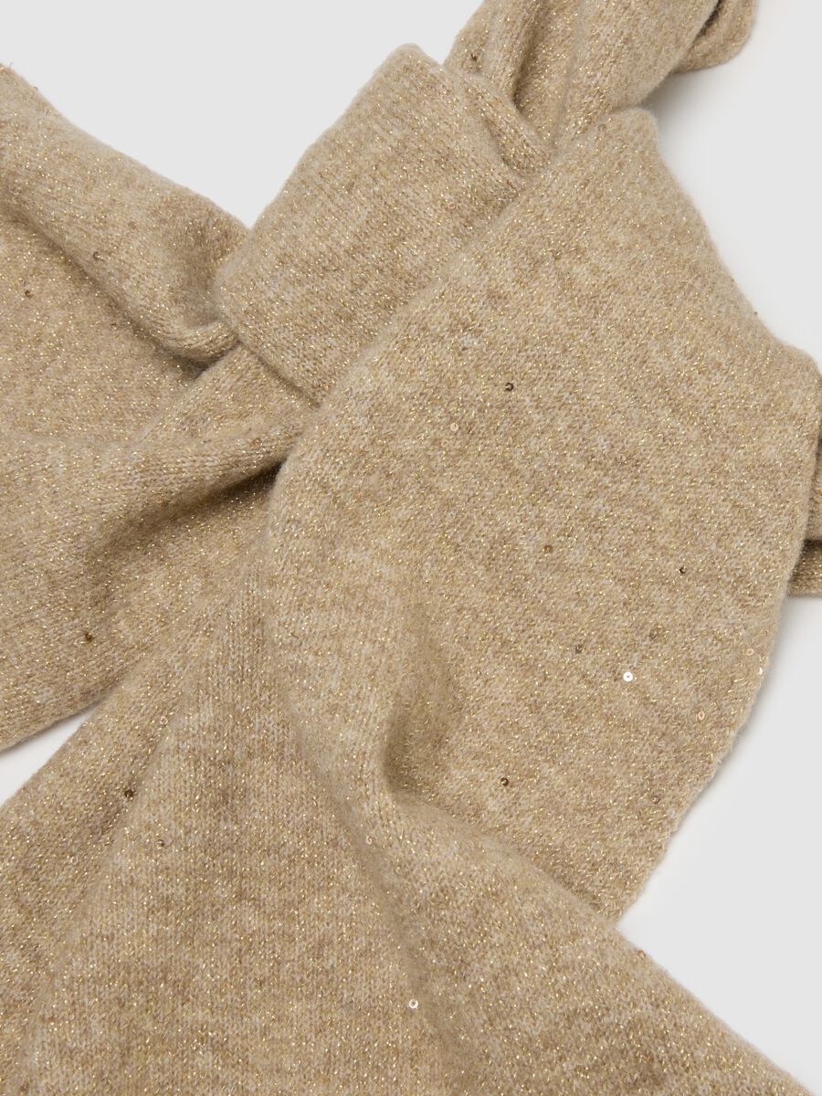 Sciarpa beige con glitter_1