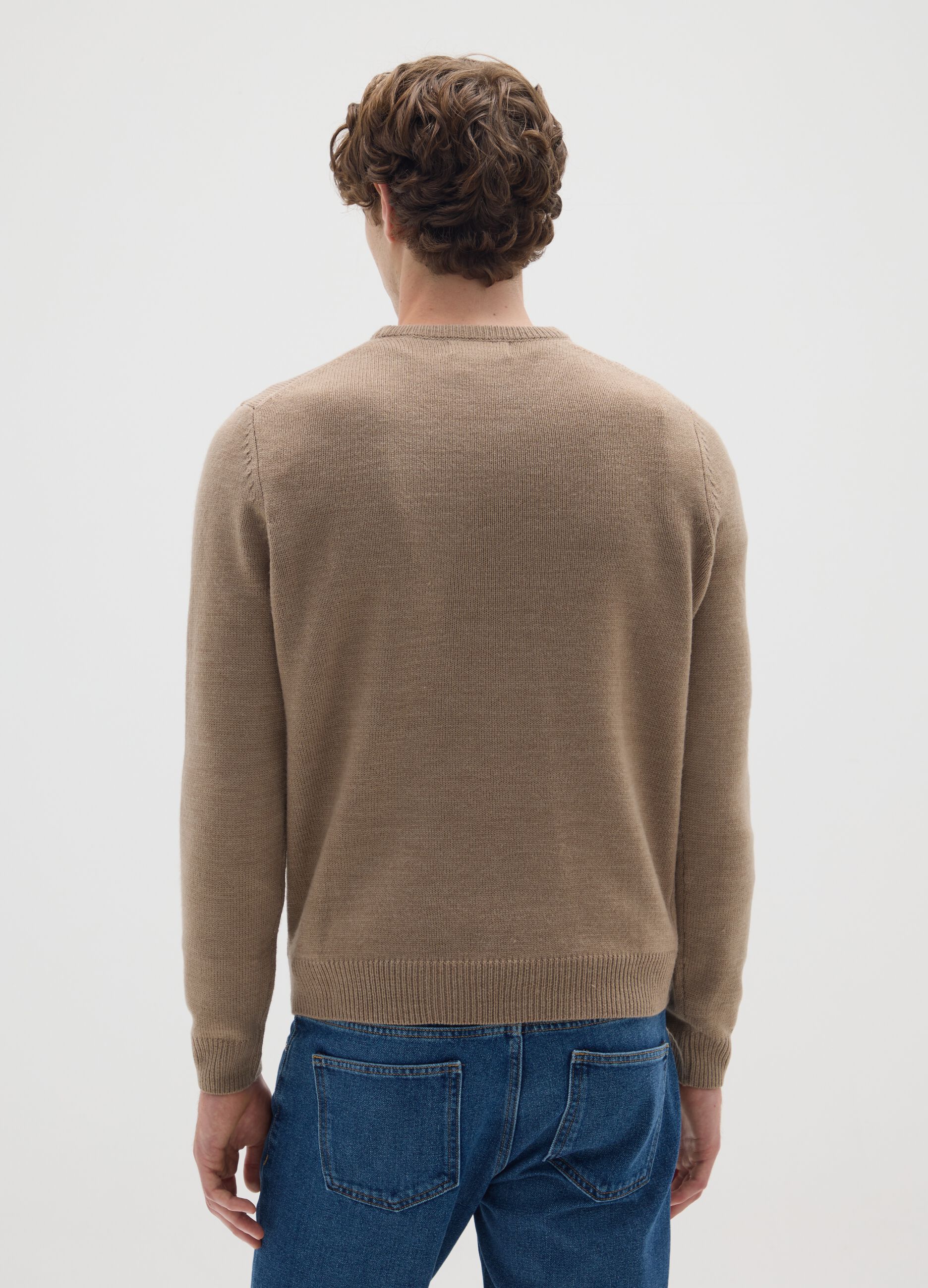 Regular Fit Beige Jumper
