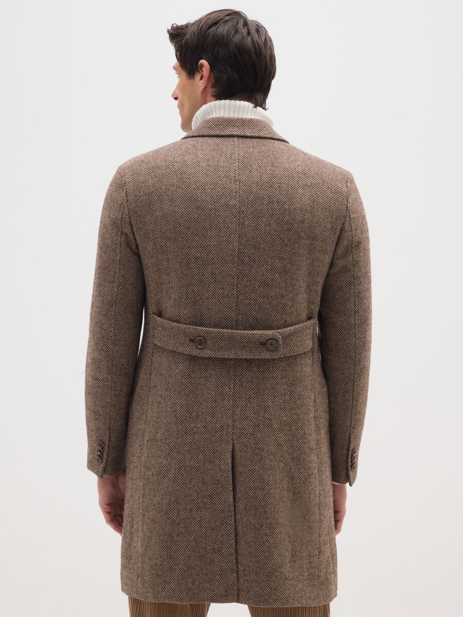 Cappotto lungo a quadri marrone regular fit_2