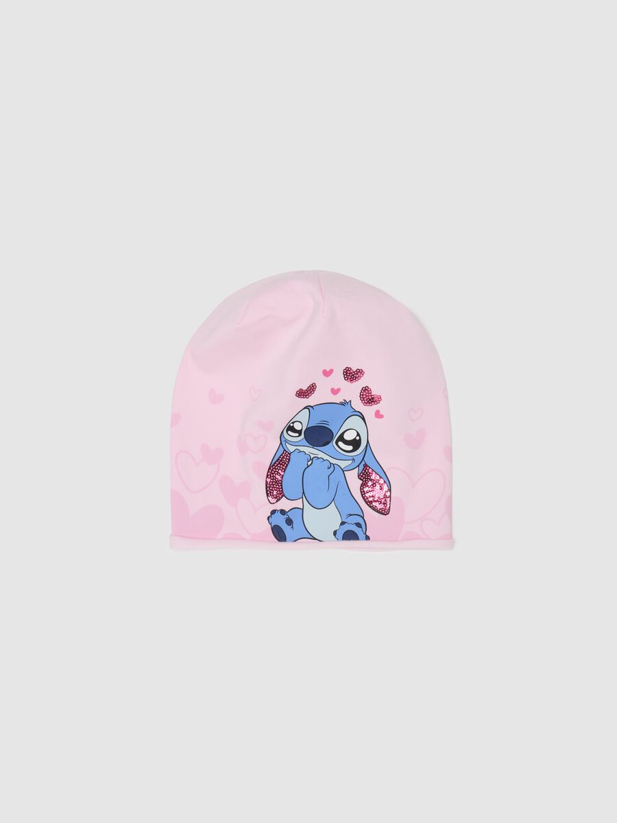 Jersey hat with Stitch print and diamantés_0