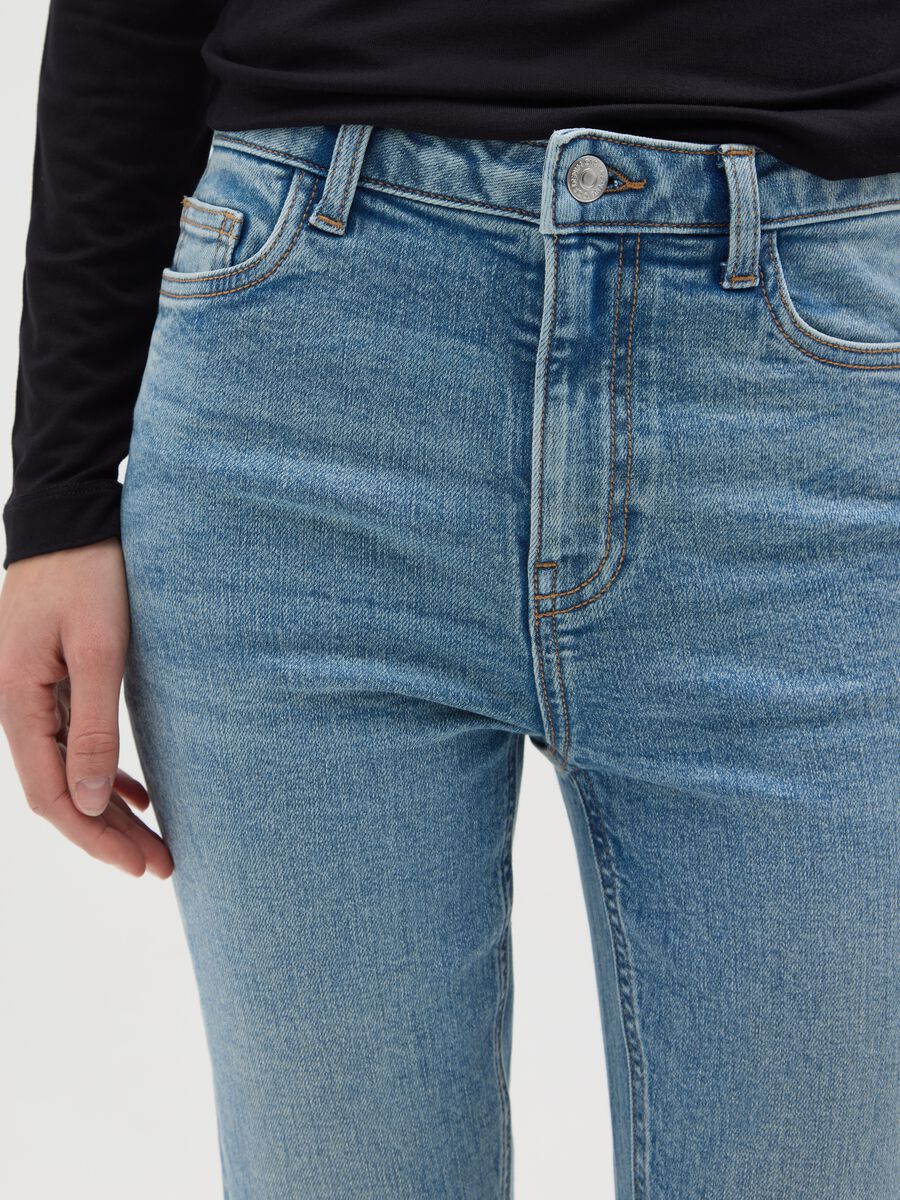 High-waisted blue skinny jeans in stretch cotton_3