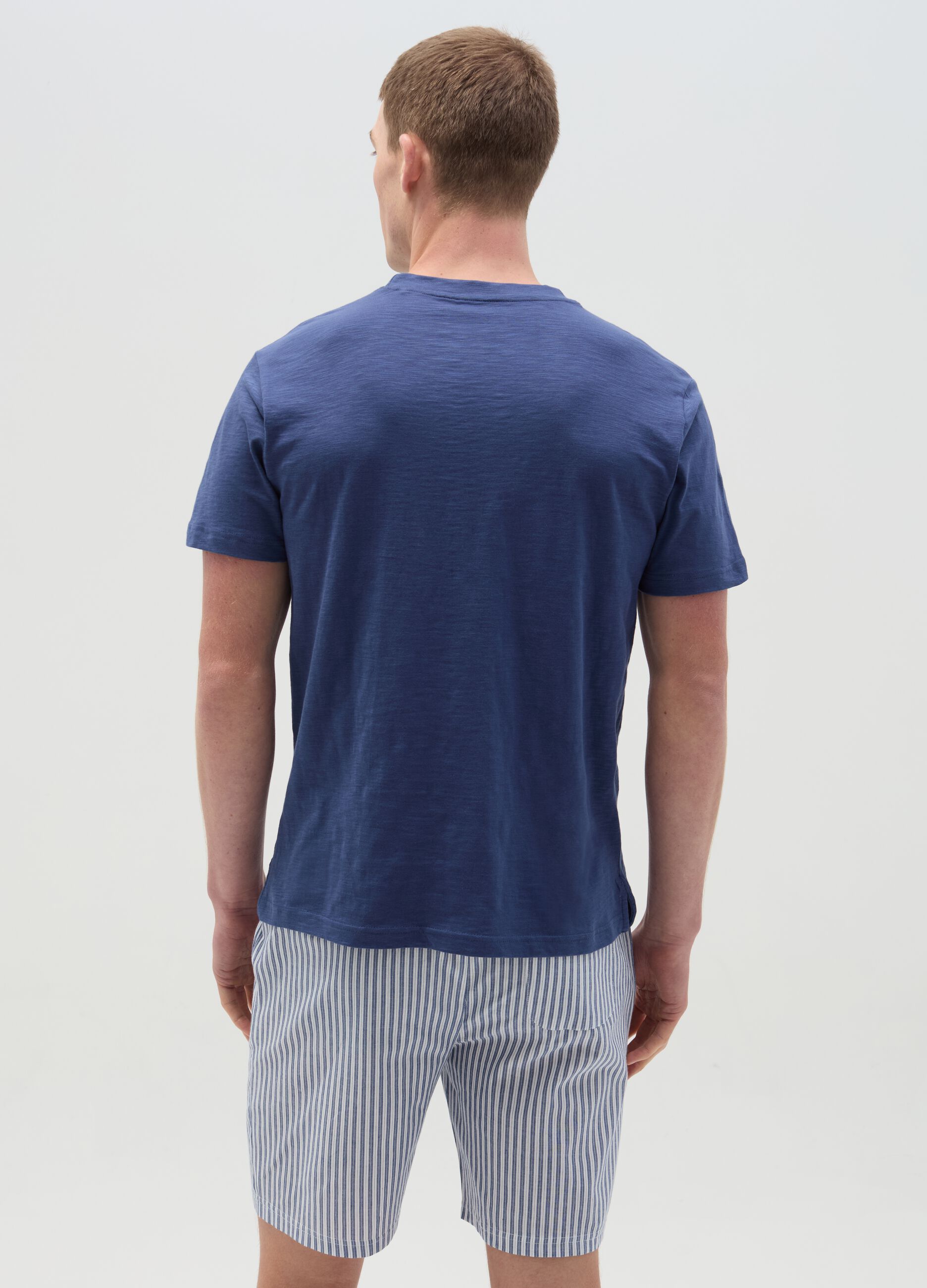 Slub jersey pyjamas with patterned shorts