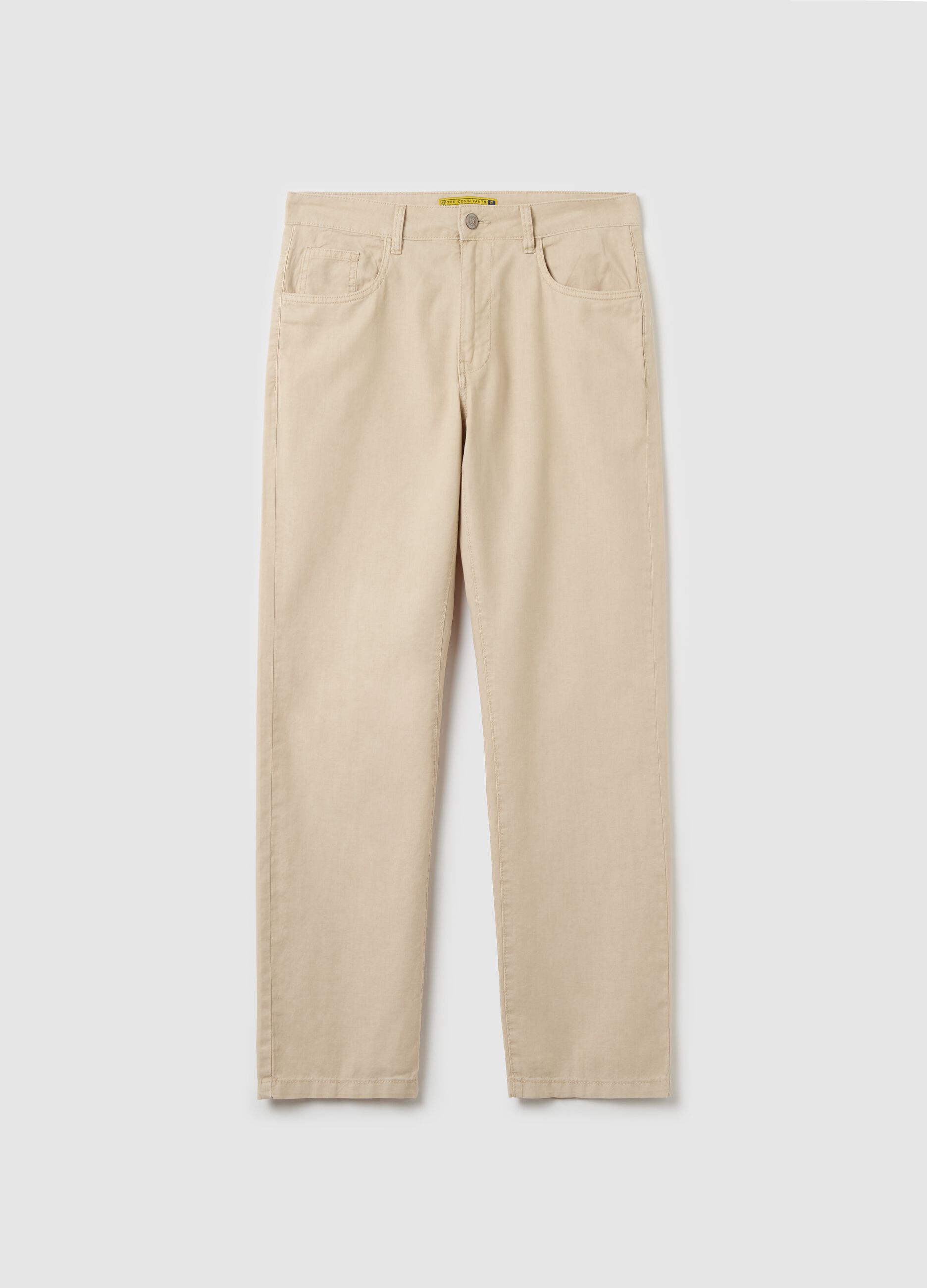 Trousers in linen and cotton with five pockets