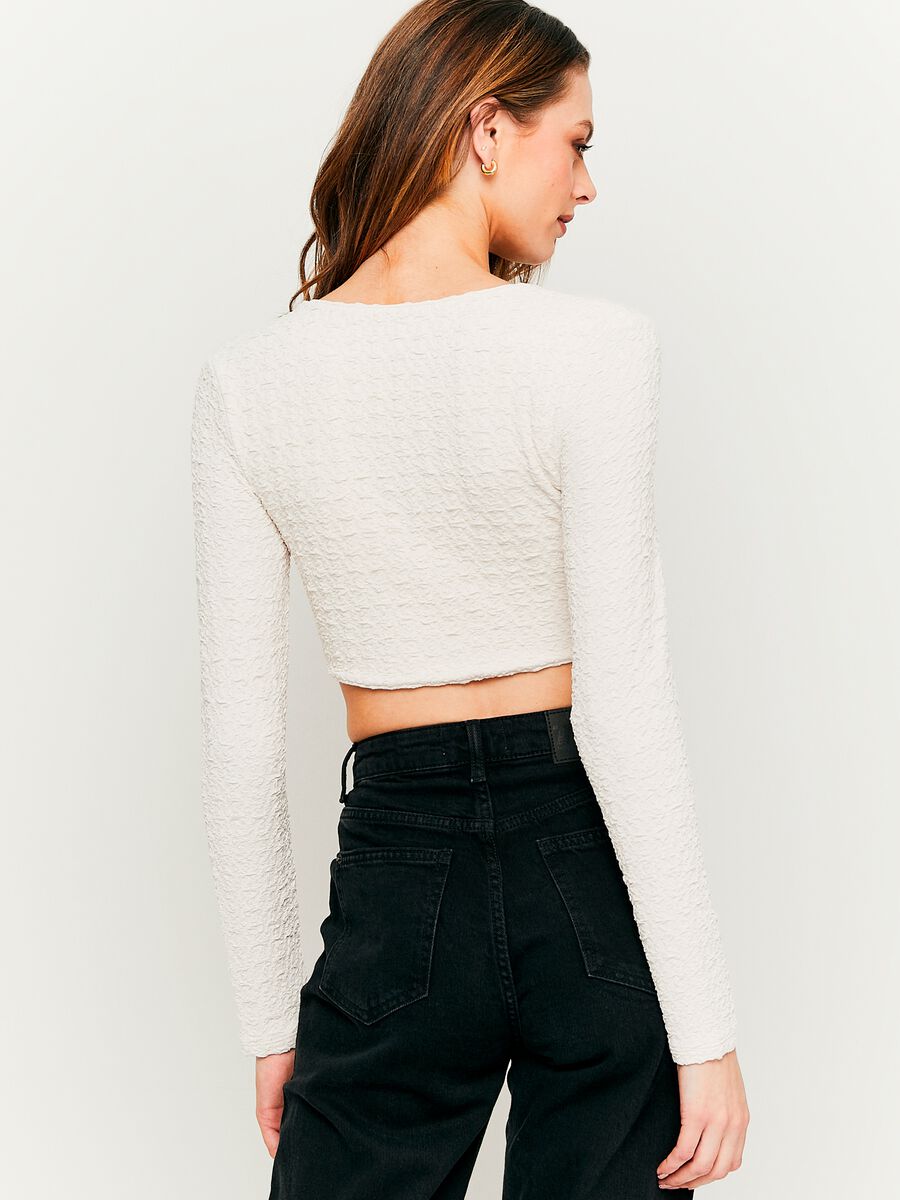 Crinkle-effect cropped T-shirt_3