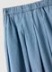 Long light blue skirt in pure cotton with pleats_5