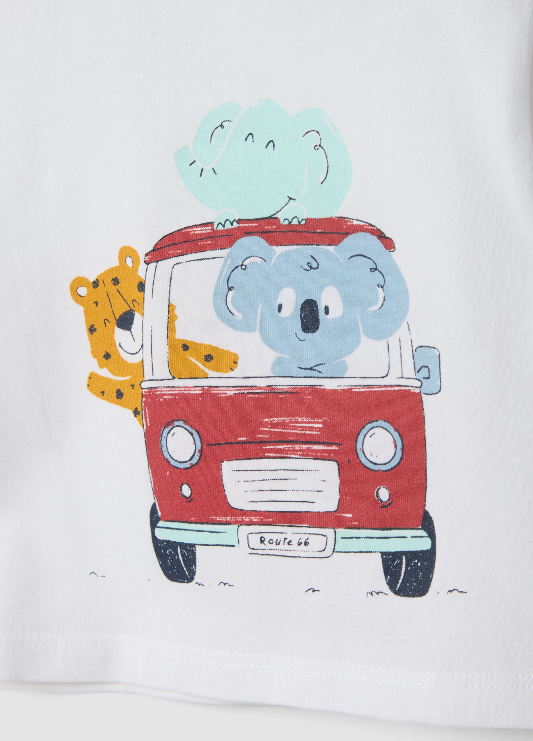 White organic cotton vest top with print