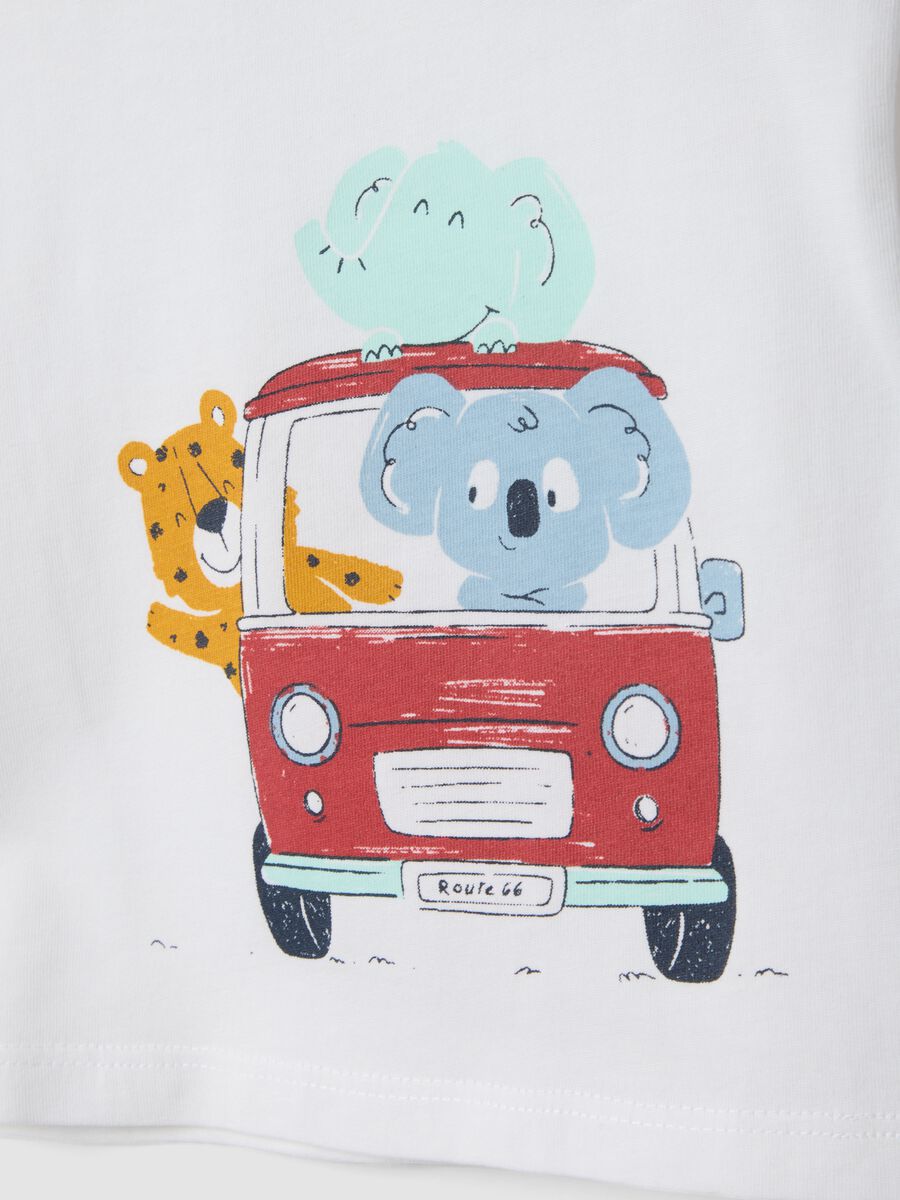 White organic cotton vest with print_2