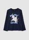 Girls' long sleeve blue cotton blouse, regular fit_0