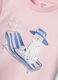 Girls&rsquo; pink organic cotton T-shirt with print and glitter_3