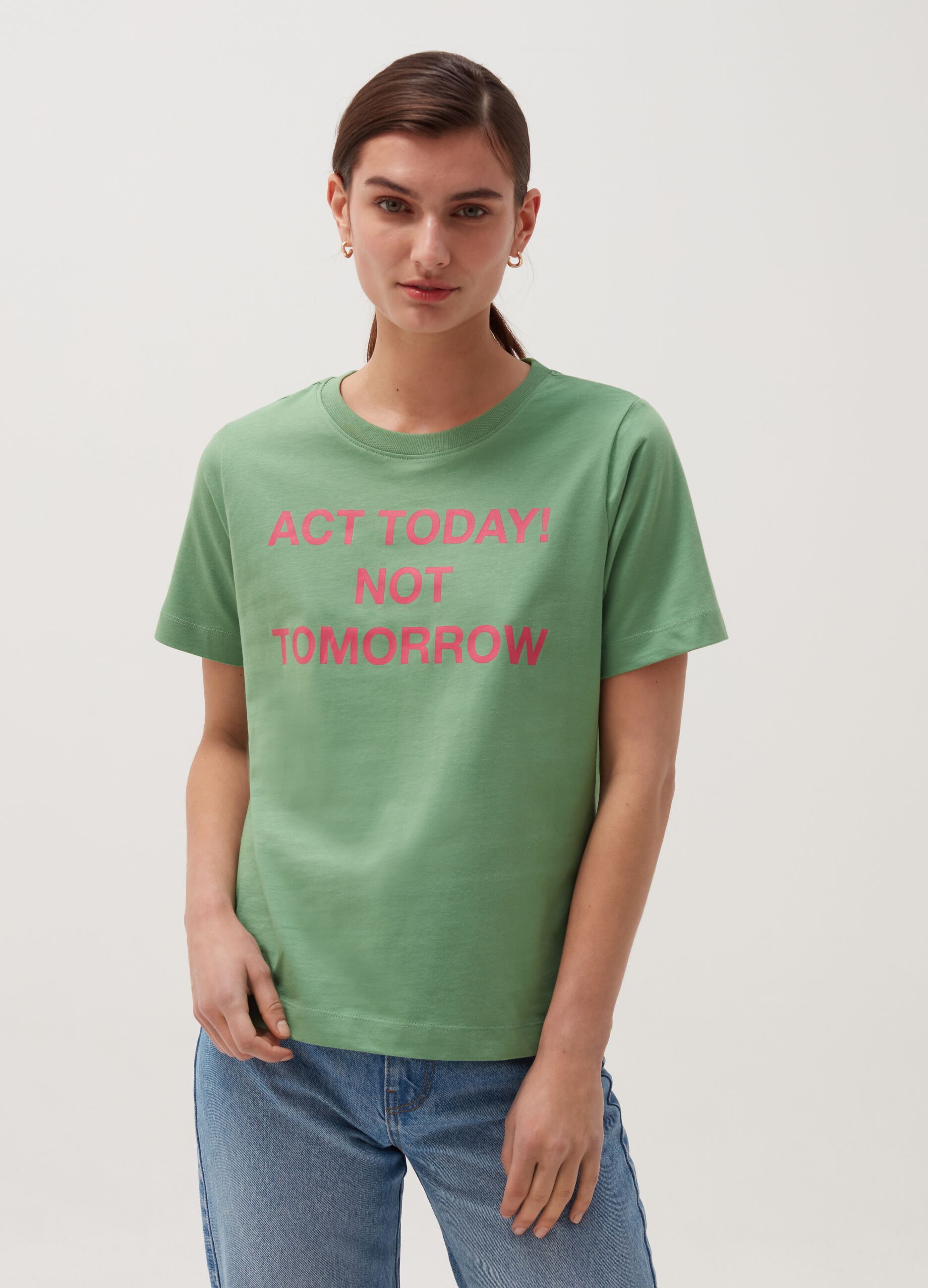 T-shirt girocollo con stampa Earth Day