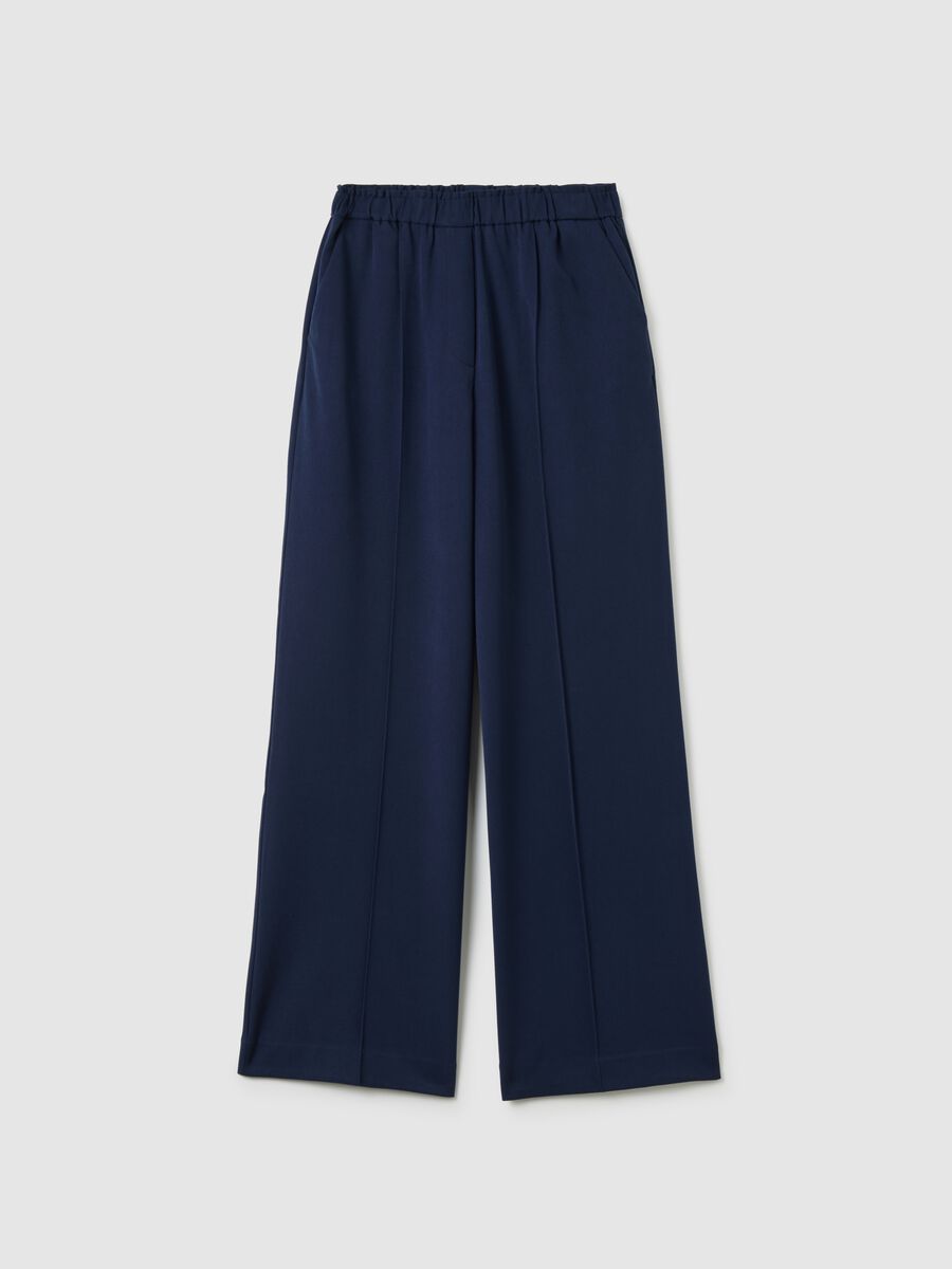 Pantaloni blu wide leg_4