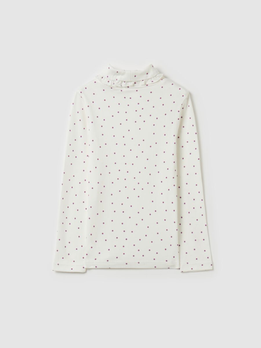 T-shirt a collo alto con stampa all-over_1