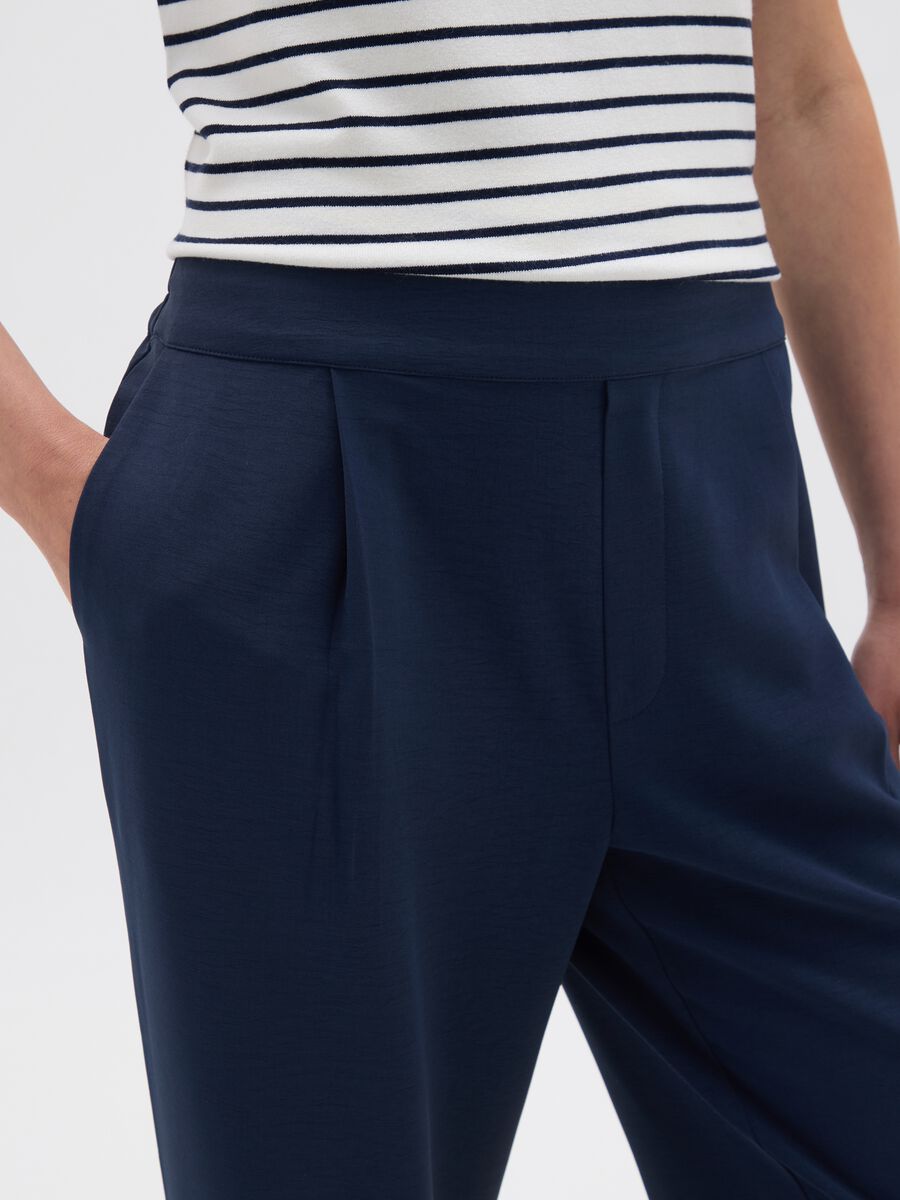 Women's blue trousers with regular fit_3