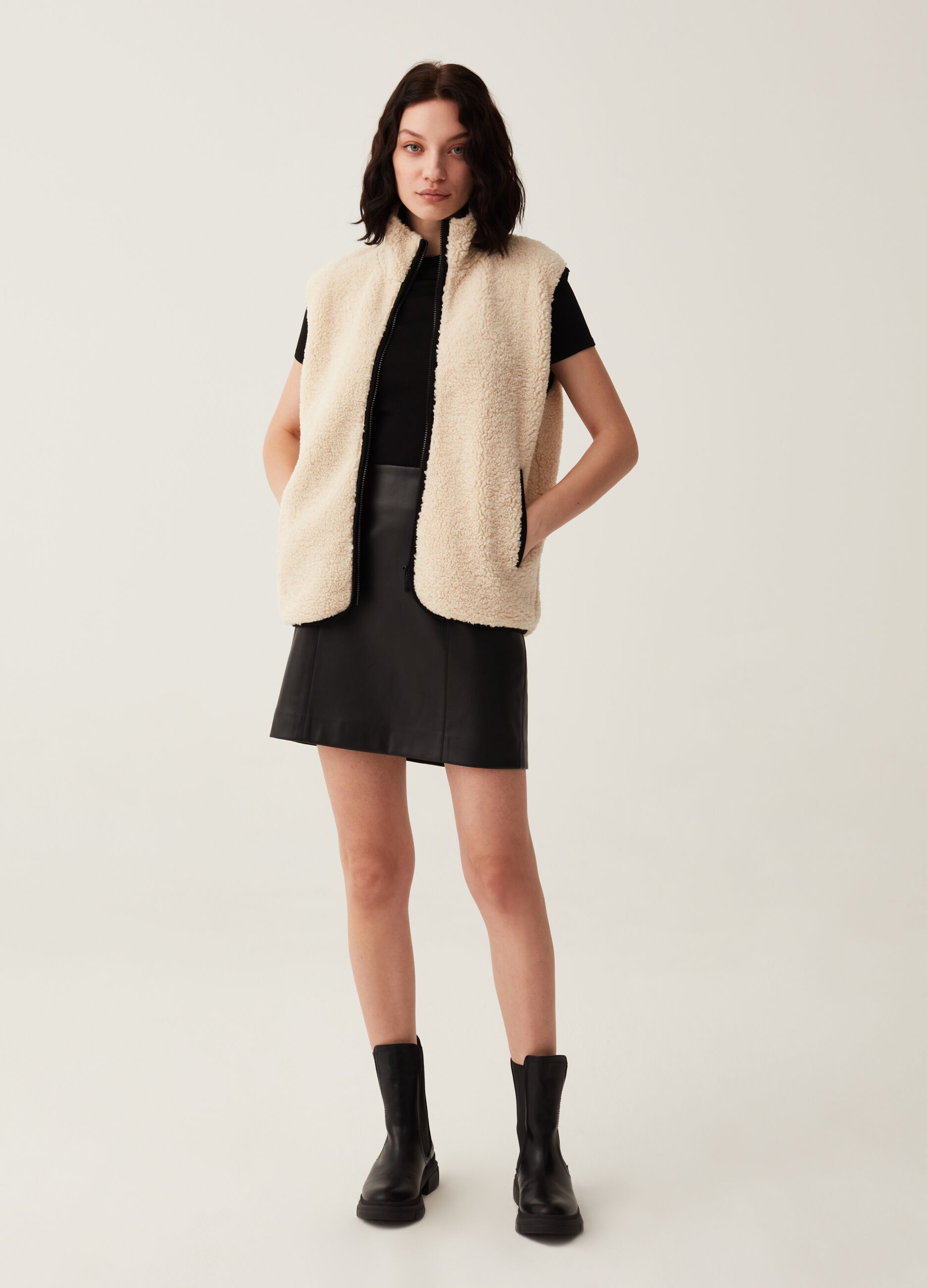 Gilet full-zip in pile borg_0