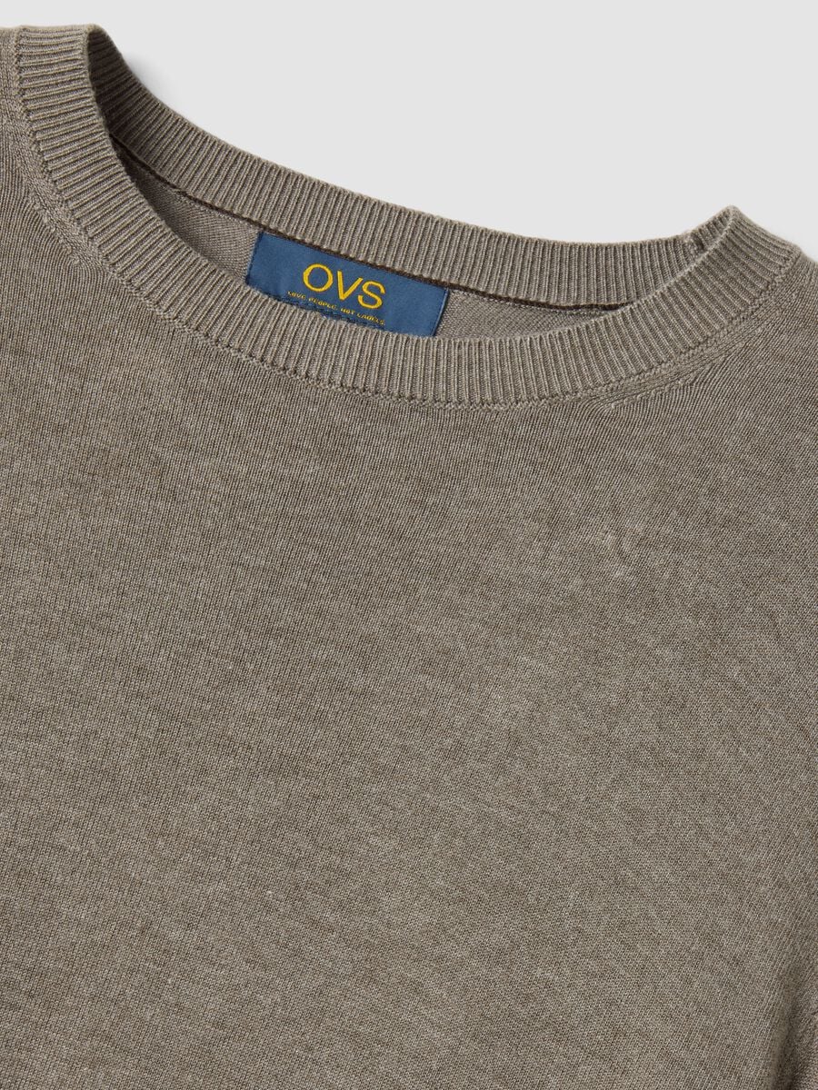 Maglia girocollo grigia in misto viscosa regular fit_1