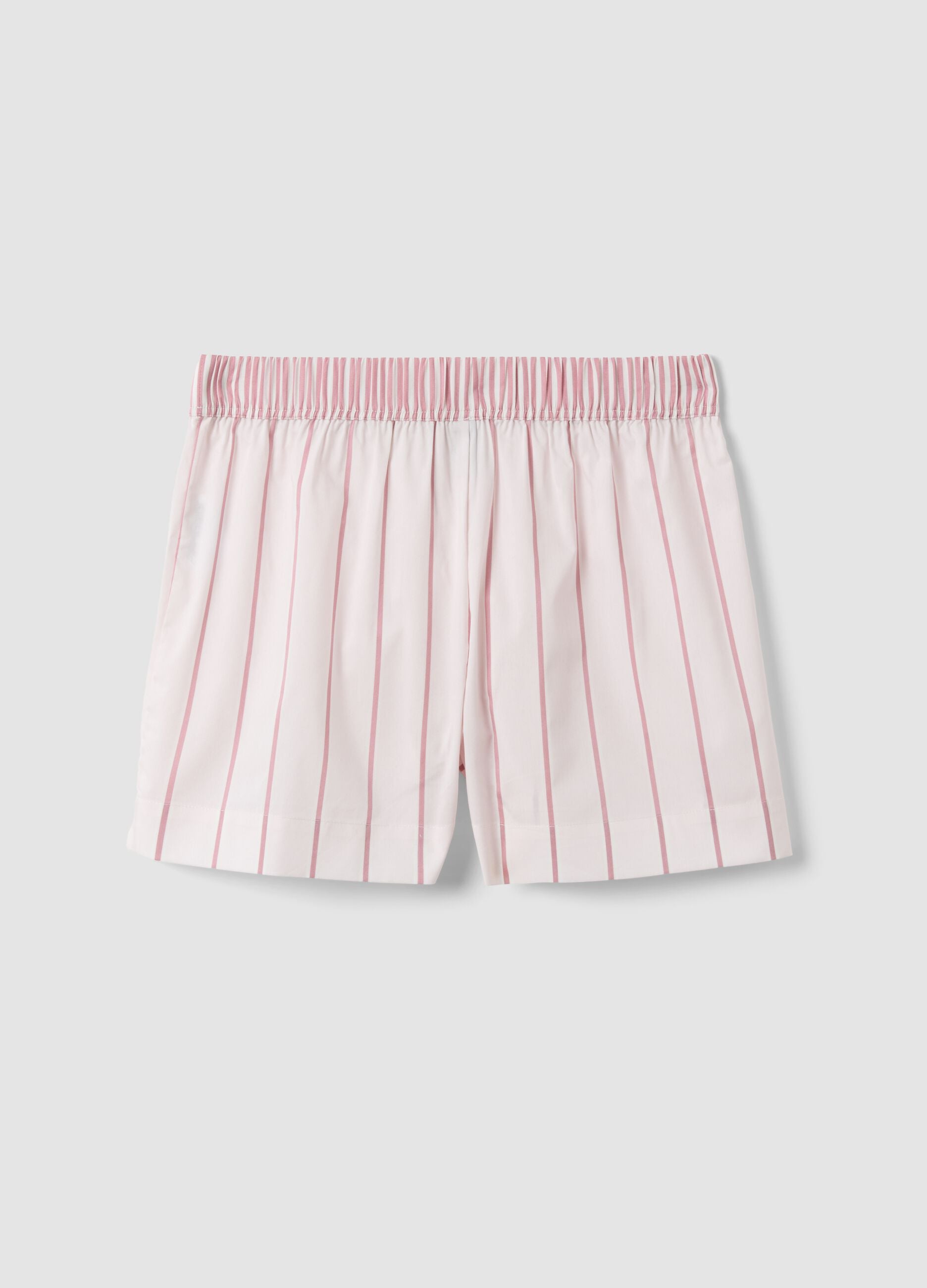 Pink striped organic cotton pyjama shorts