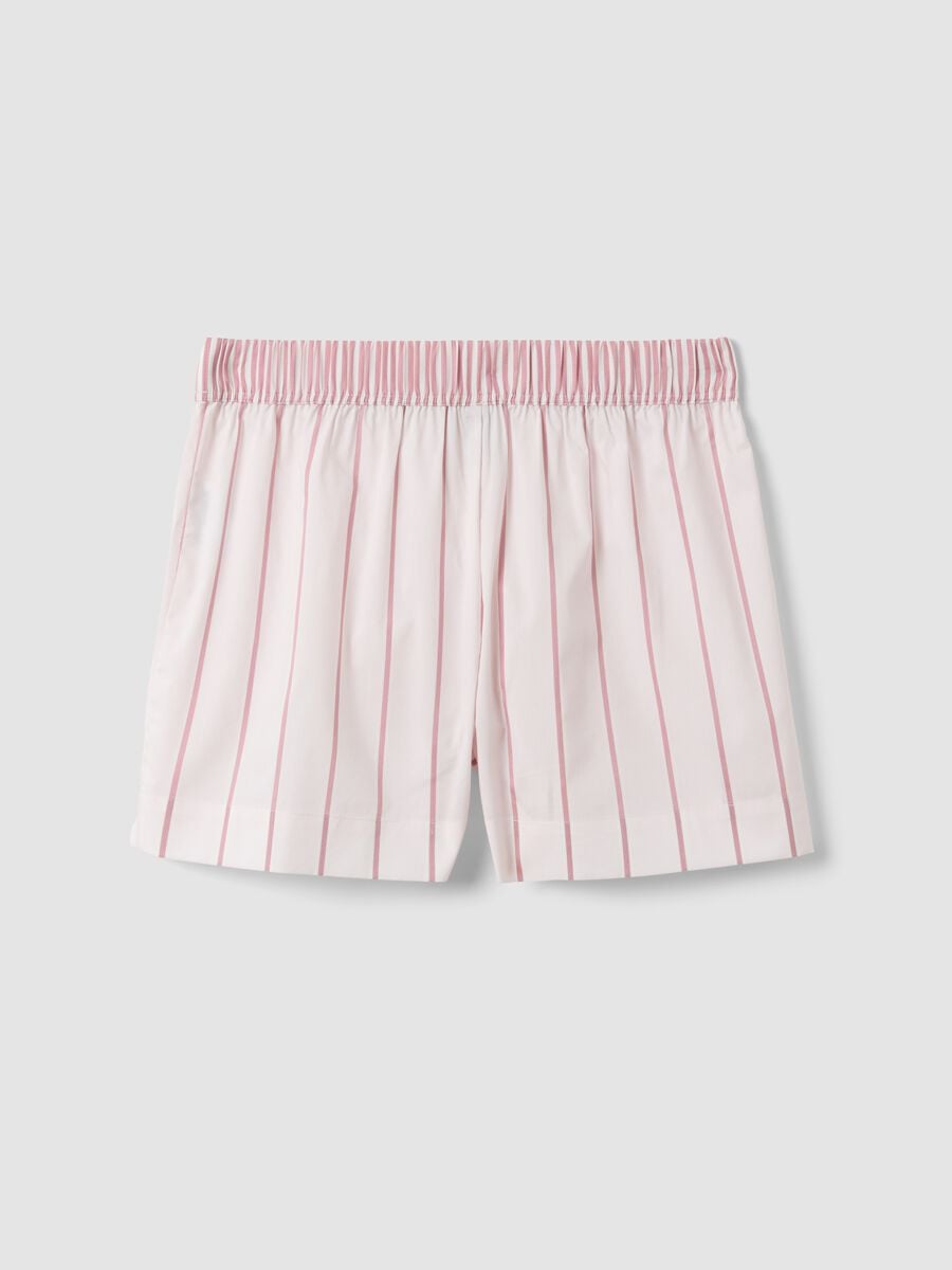 Pink striped organic cotton pyjama shorts_5