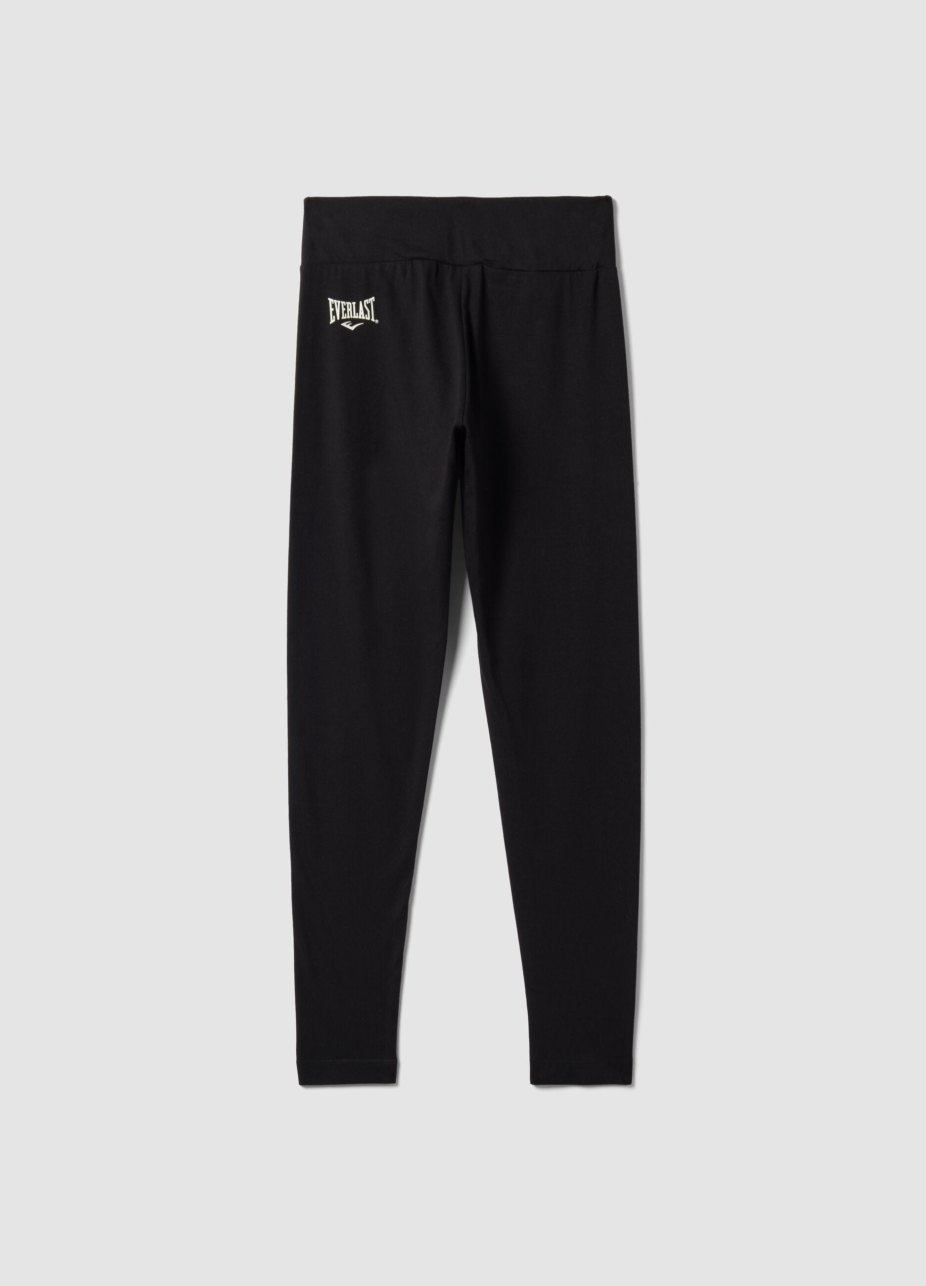 Black slim-fit stretch cotton jersey leggings with Everlast logo