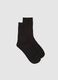 Long black socks in stretchy cotton blend_0