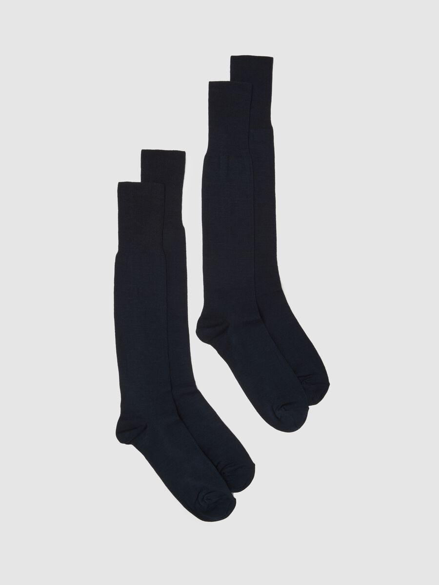 Twin-Pack Elasticated Long Blue Socks_0