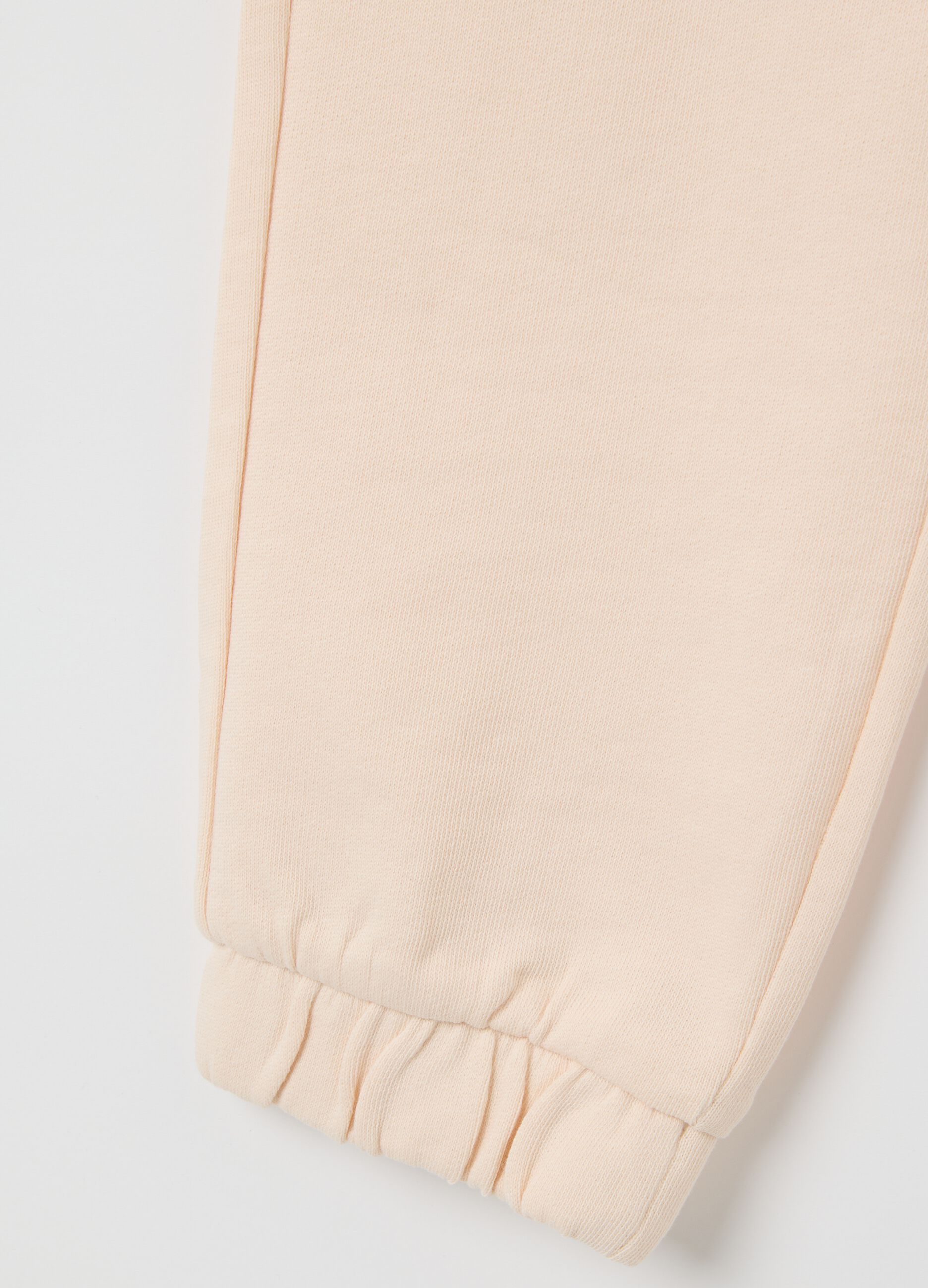 Girls' pure cotton beige regular fit trousers