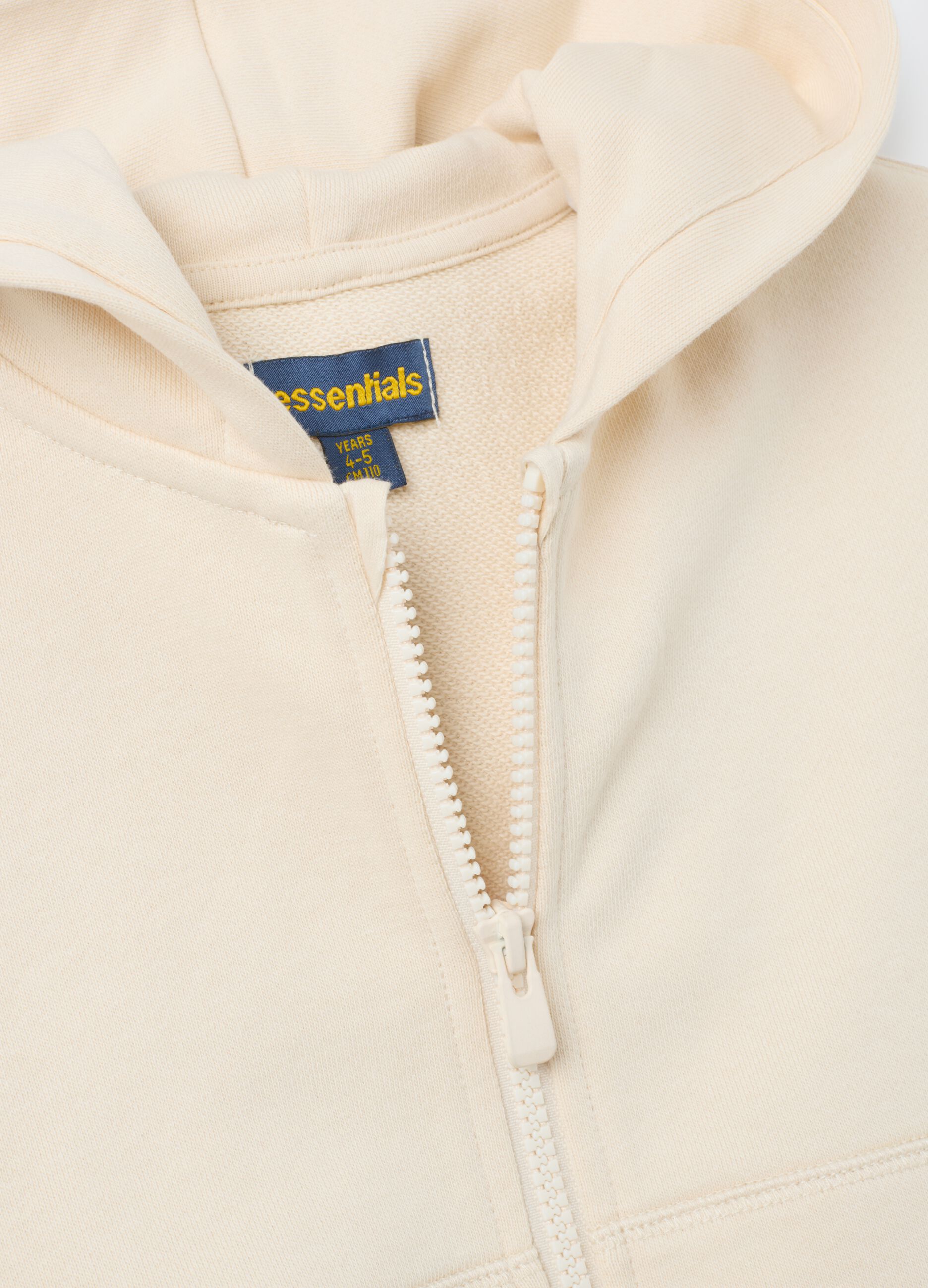 Girls' beige pure cotton sweatshirt regular fit