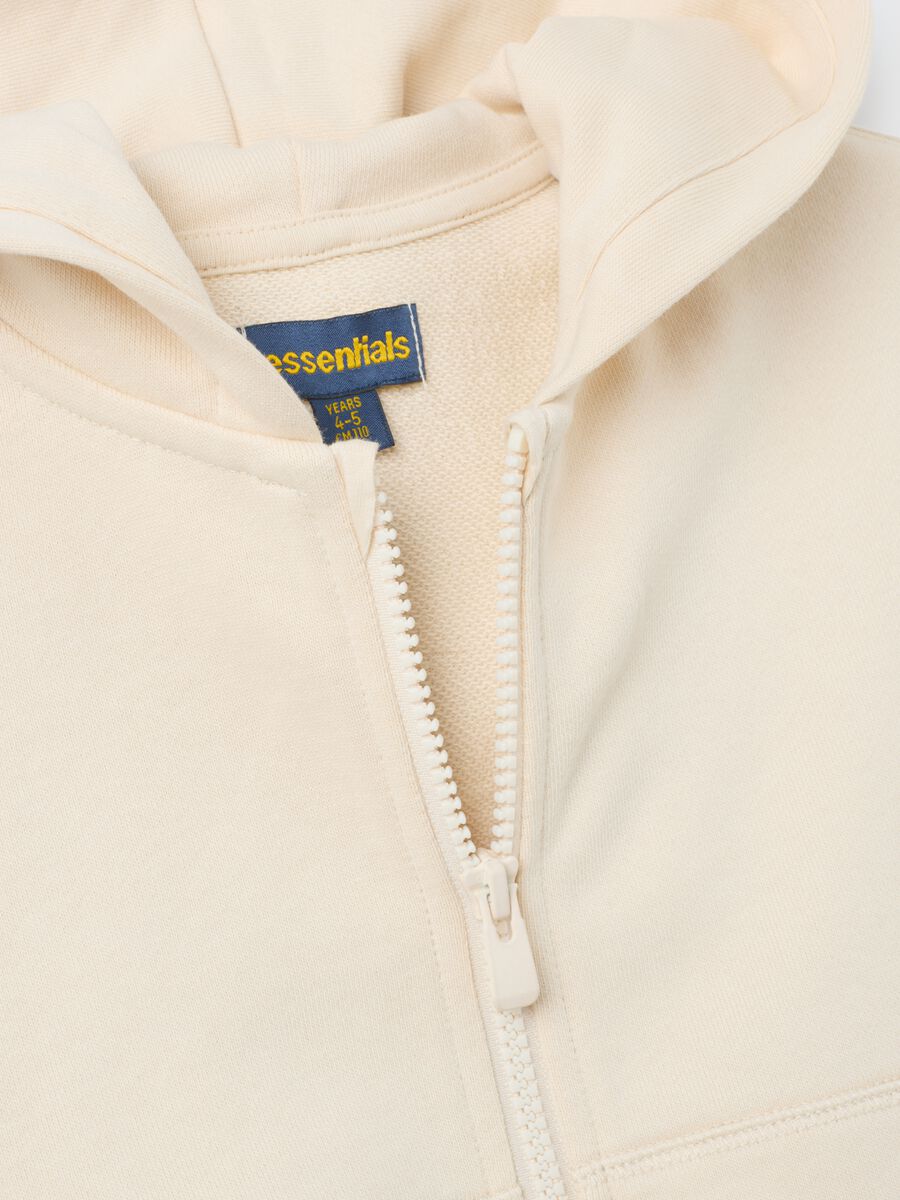 Girls' beige pure cotton sweatshirt regular fit_3