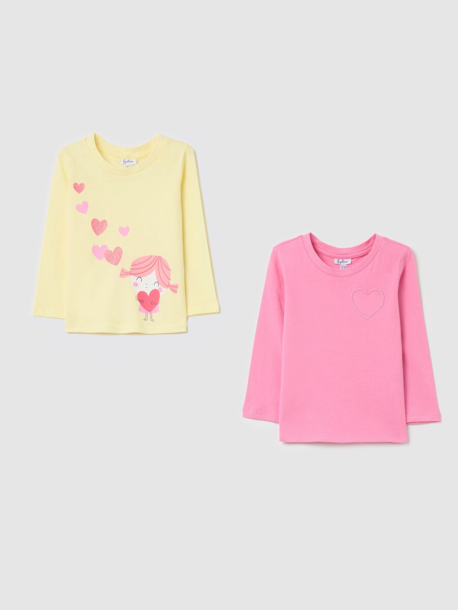 Two-pack long-sleeved T-shirts in cotton with print_0