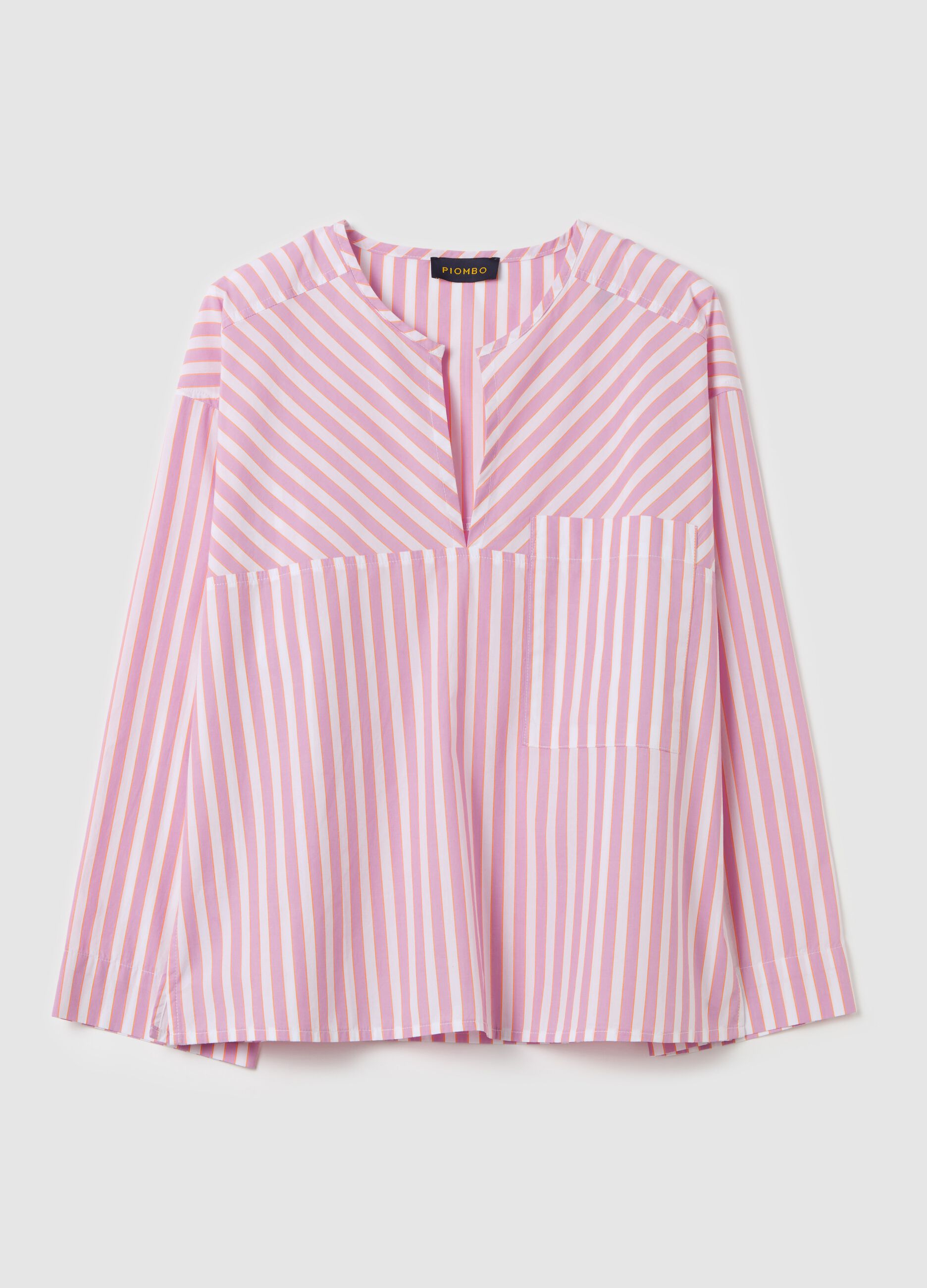 Blusa in popeline a righe
