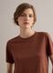Brown pure linen short-sleeve regular-fit T-shirt_2