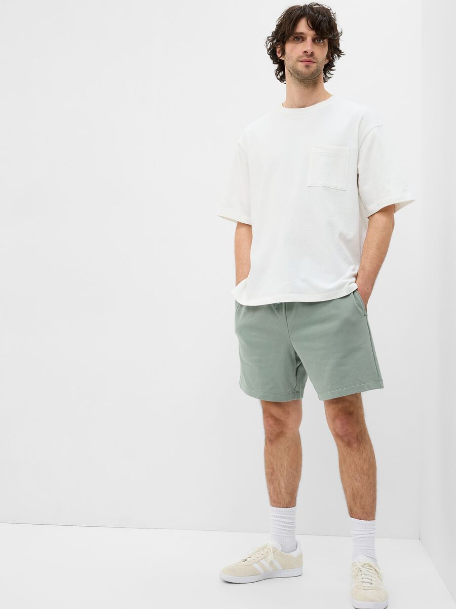 Bermuda jogger in French Terry con coulisse_0