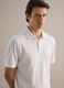 White linen-cotton blend regular fit polo_3