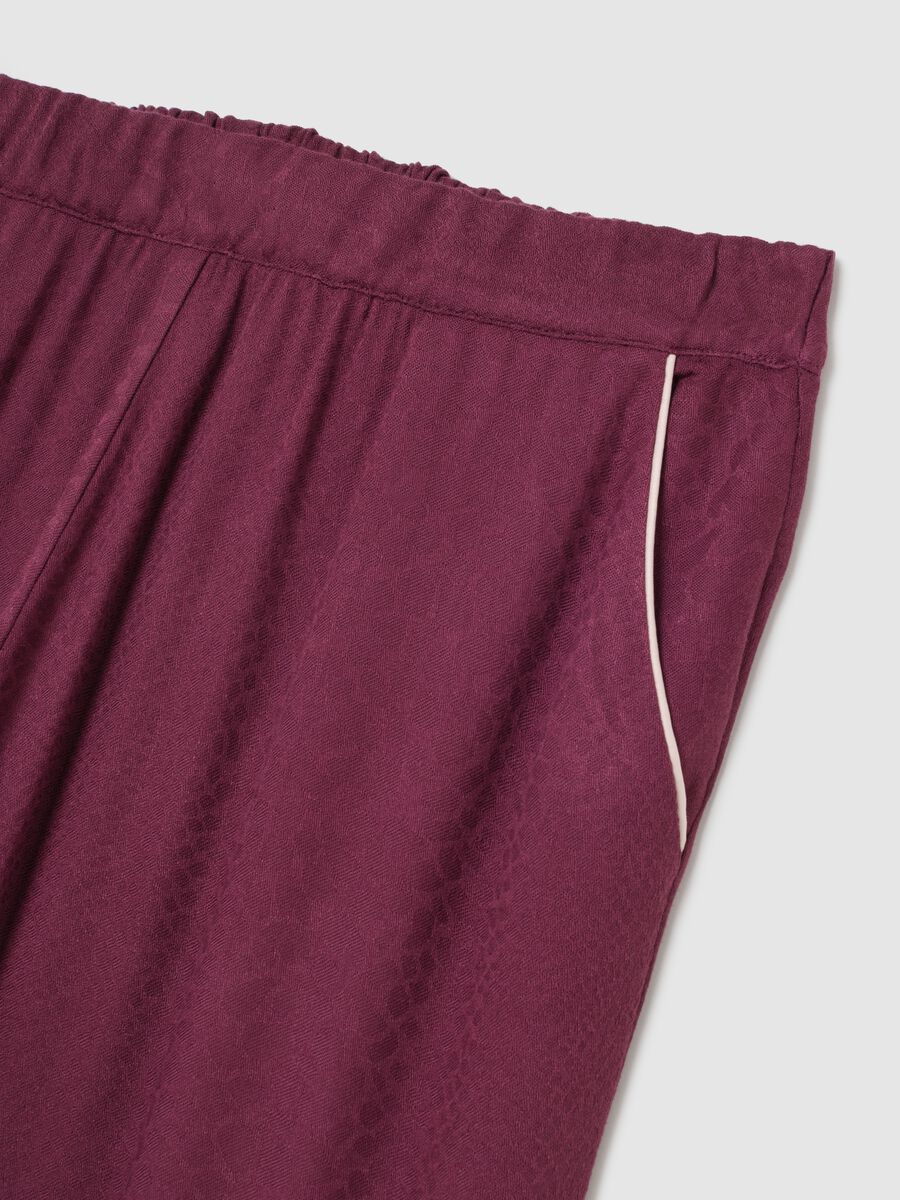 Purple pyjama trousers with elastic waistband_5