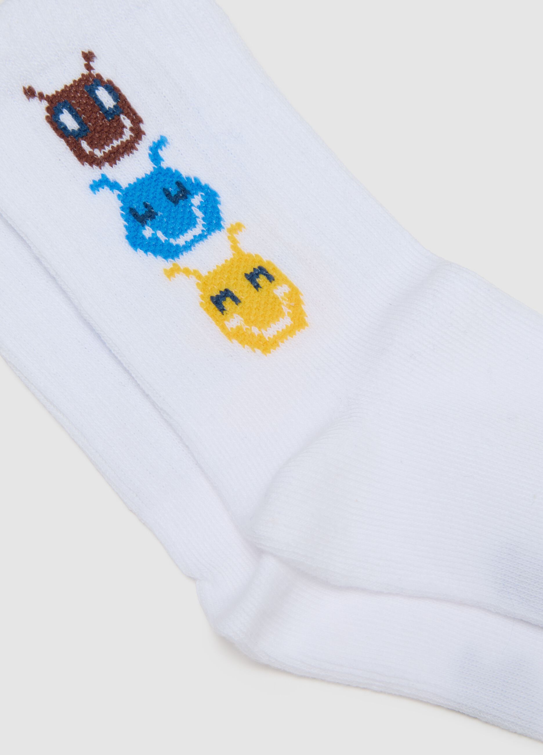 Multicoloured cotton children's socks tripack